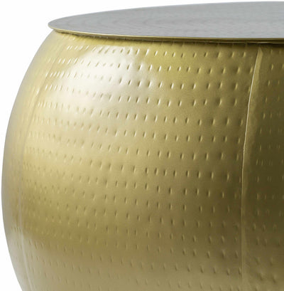 Lyncourt Golden Textured Round Coffee Table