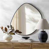 Lochovice Black Distressed Wood Mirror