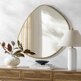 Lochovice Gold Distressed Wood Mirror