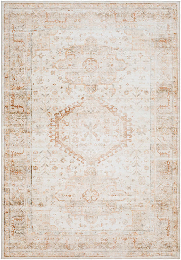 Laran Rust Distressed Washable Area Rug