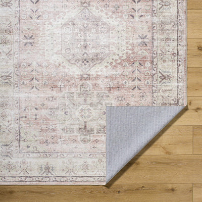 Laran Taupe Distressed Washable Area Rug