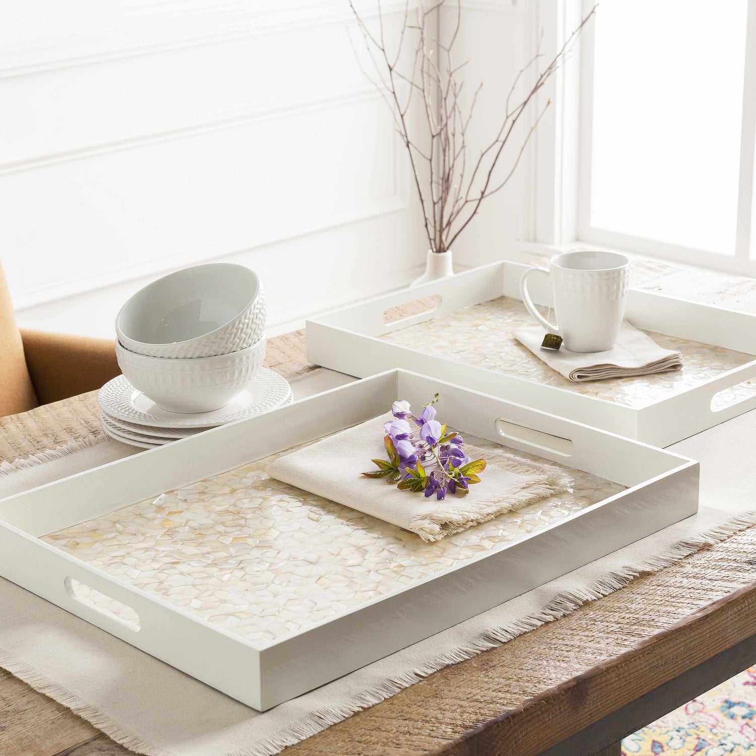 Leirfjord White Decorative Tray