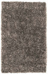 Close-up of the hand woven Morris Area Rug - Clearance. Charcoal color, 100% Polyester with a shag texture. Design-Rectangle-58