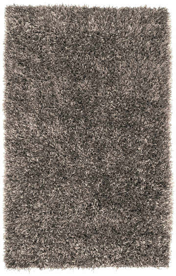 Close-up of the hand woven Morris Area Rug - Clearance. Charcoal color, 100% Polyester with a shag texture. Design-Rectangle-58
