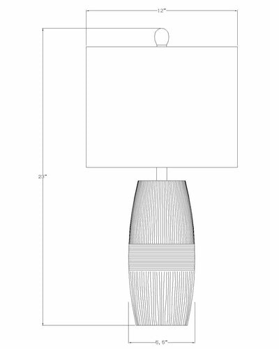 Mabayo Ribbed White Ceramic Table Lamp