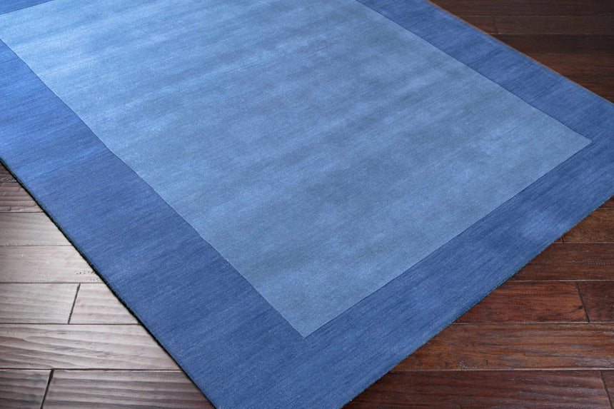 Macedon Blue Bordered Wool Rug