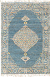 Macon Blue Medallion Jute Rug - Clearance