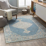 Macon Blue Medallion Jute Rug - Clearance