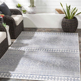 Madras Light Blue Green All Over Performance Area Rug