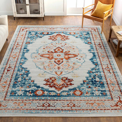 Agos Blue & Orange Area Carpet - Clearance