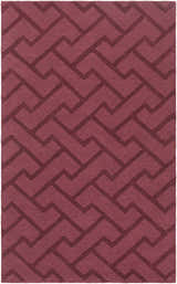 Plum Magness Area Rug close-up. Hand-loomed wool rug with a contemporary geometric pattern. Design-Rectangle-58