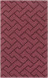 Plum Magness Area Rug close-up. Hand-loomed wool rug with a contemporary geometric pattern. Design-Rectangle-58