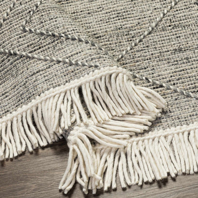 Gray Malilipot Wool Blend Braided Tassel Area Rug - Clearance