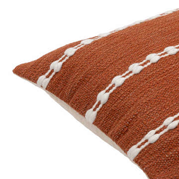 Ruvani Terracotta Geometric Global Bohemian Cotton Accent Pillow