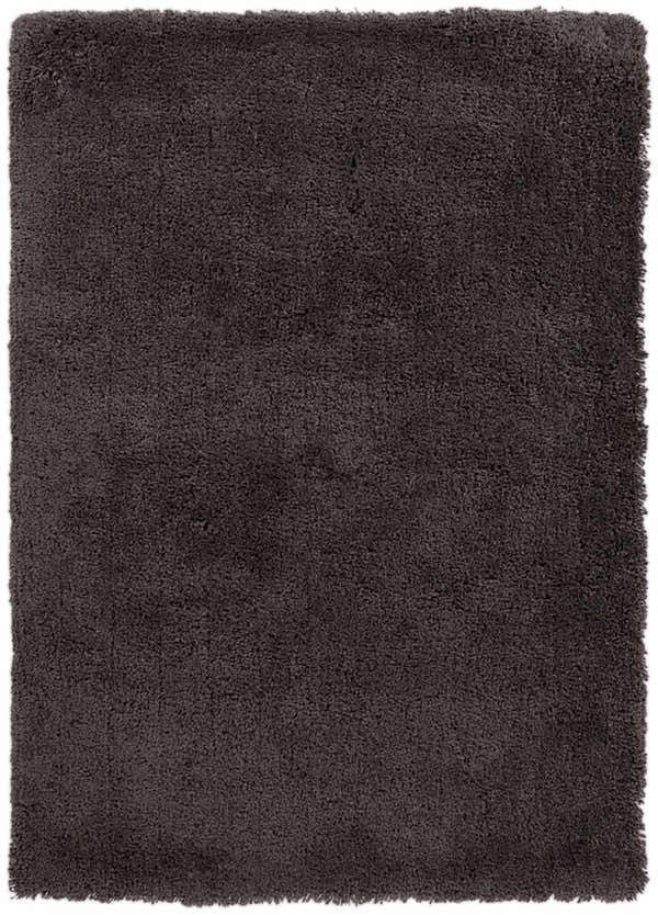 Close-up of the dark brown, hand-woven Manahawkin Area Carpet. Shag texture, 100% polyester. Design-Rectangle-57