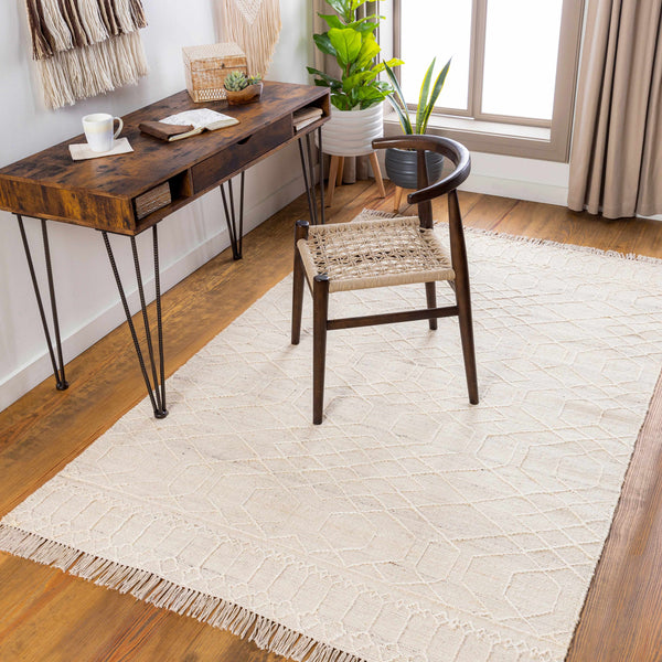 Manby Beige Jute Wool Blend Area Rug