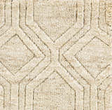 Close-up of the Manchester Clearance Jute Rug showing its natural jute fibers and geometric diamond pattern in beige and brown. Swatch