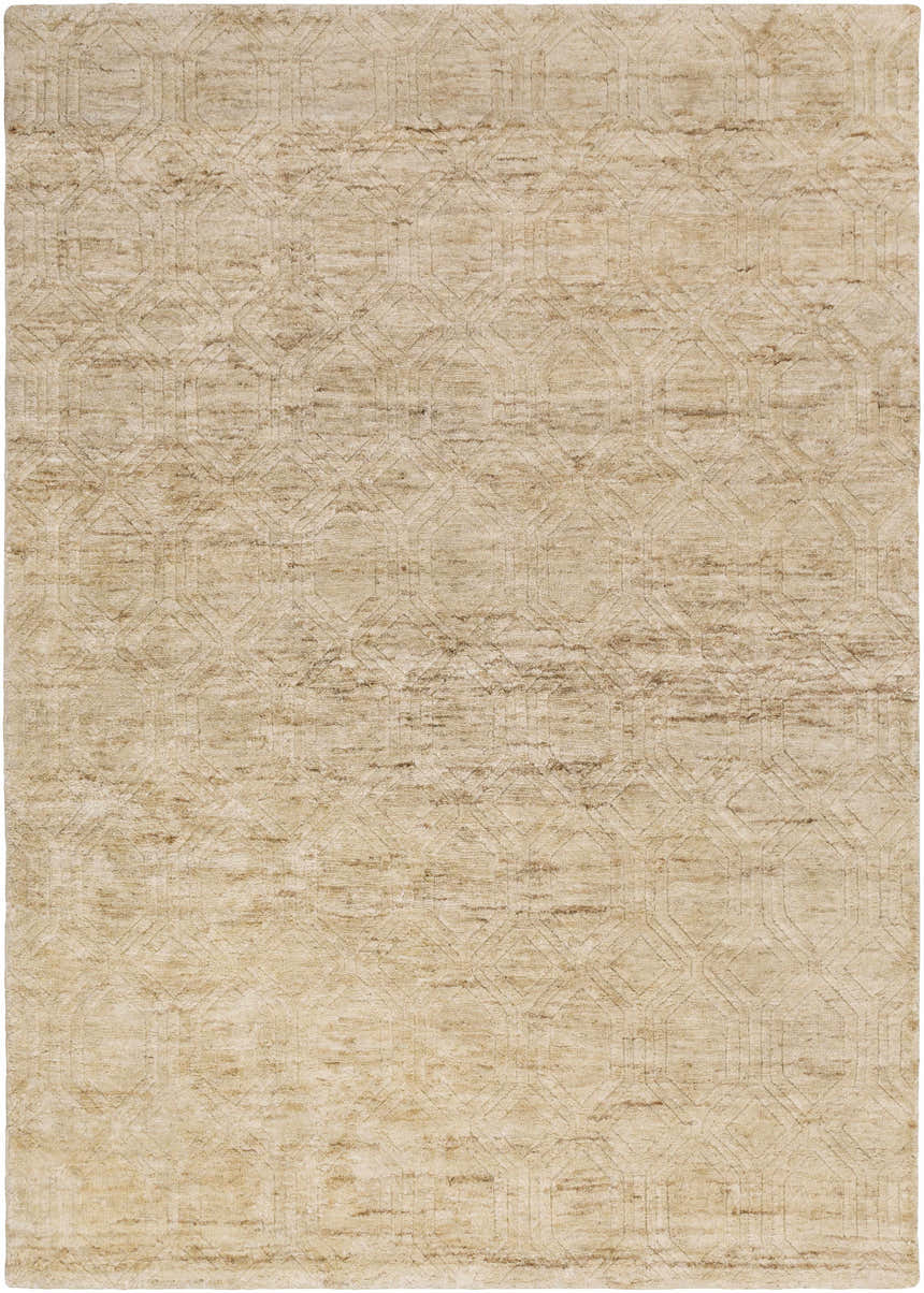 Close-up of the beige and brown Manchester Clearance Jute Rug, featuring a subtle geometric pattern and natural fiber texture. Design-Rectangle-811