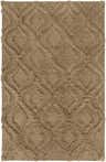 Close-up of the brown Manorville Area Rug showing its diamond shag pattern and hand woven texture. Design-Rectangle-58