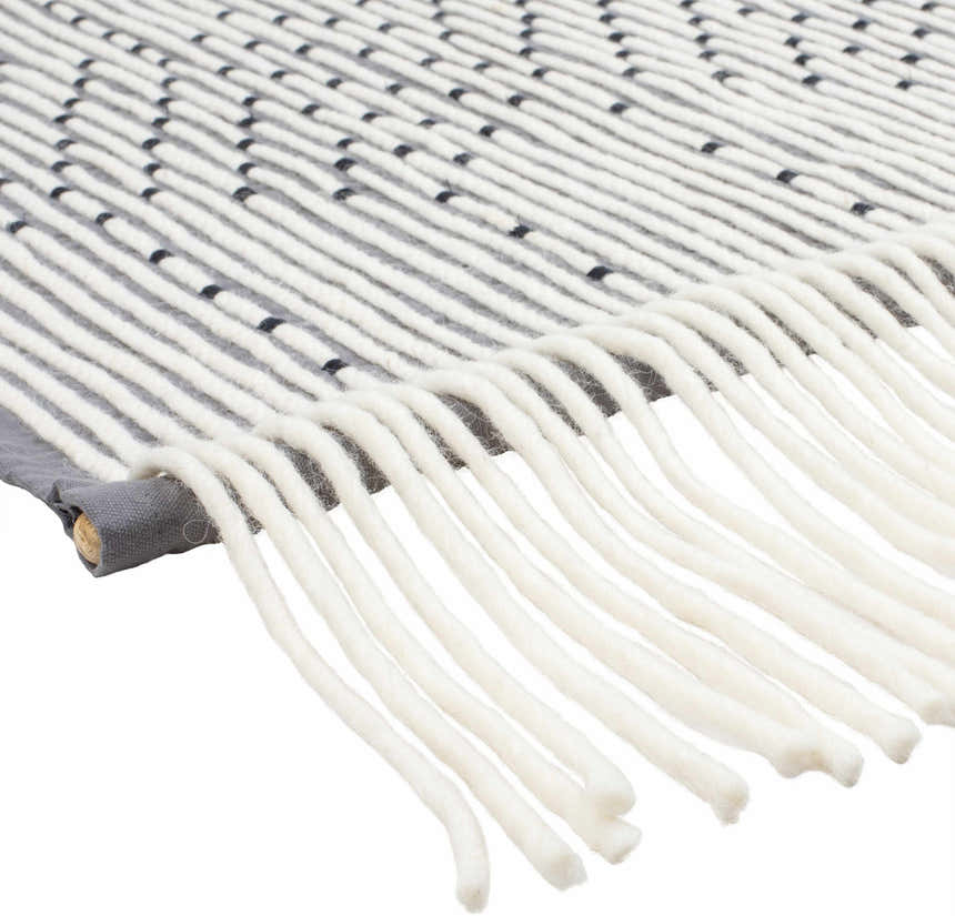 Mansura Gray and White Patterned Wall Hanging