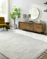 Manyas 3D Bone Area Rug with Tassels