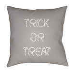 Halloween Trick or Treat Gray Outdoor Pillow