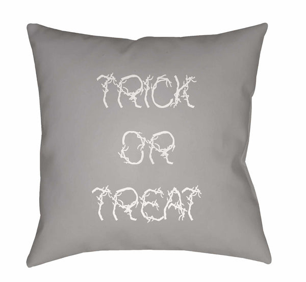 Halloween Trick or Treat Gray Pillow