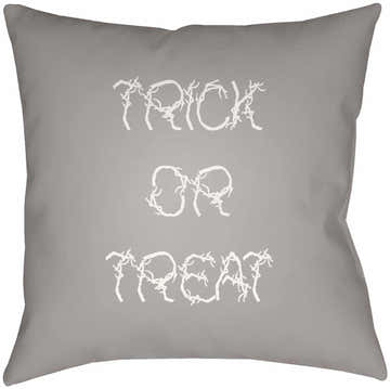 Halloween Trick or Treat Gray Outdoor Pillow