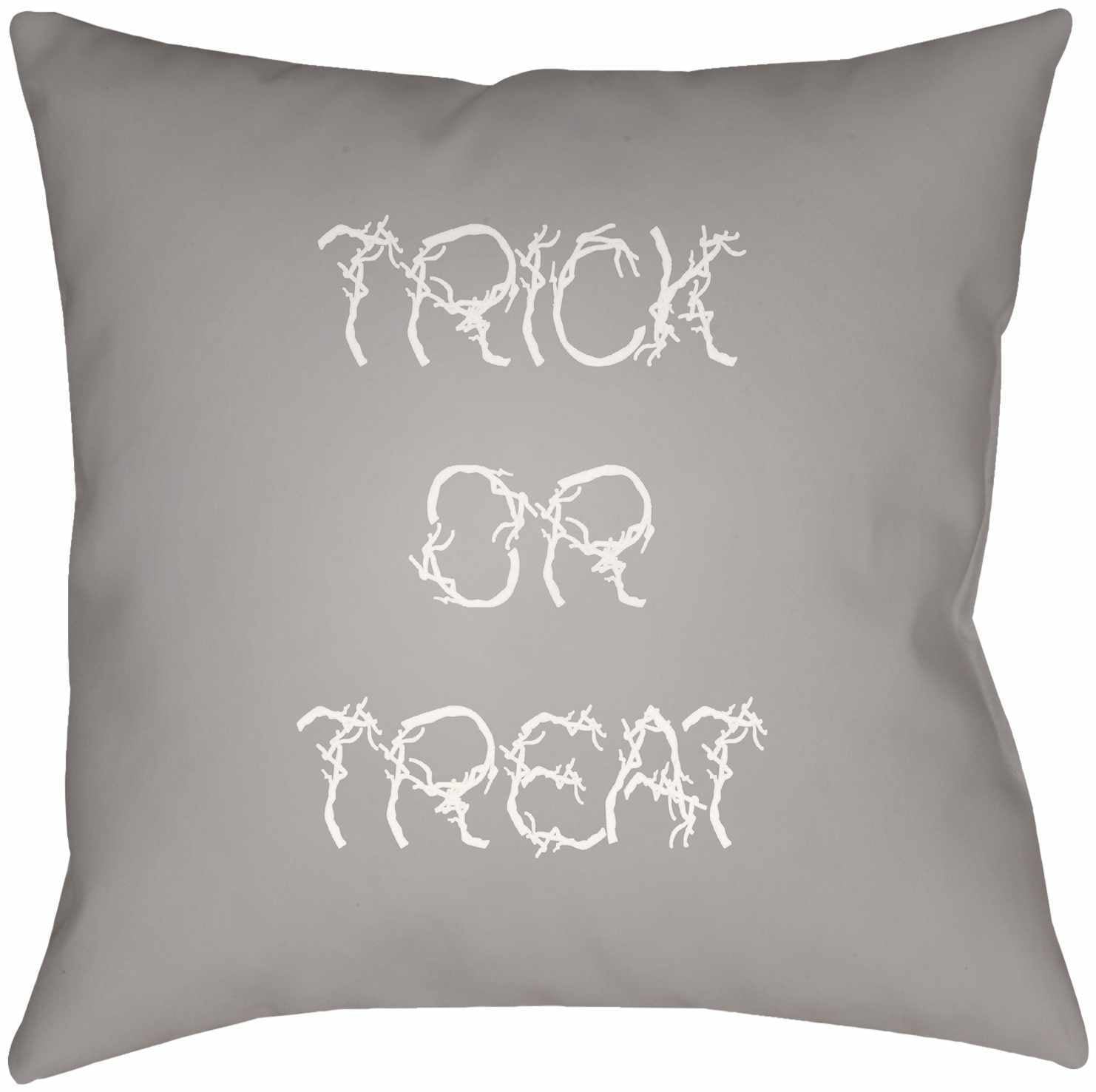 Halloween Trick or Treat Gray Outdoor Pillow