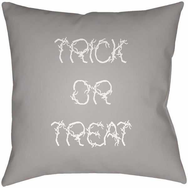 Halloween Trick or Treat Gray Pillow