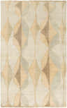 Close up of Marblemount Carpet with a contemporary diamond pattern in brown, dusty sage, light brown, olive, and tan. Design-Rectangle-69