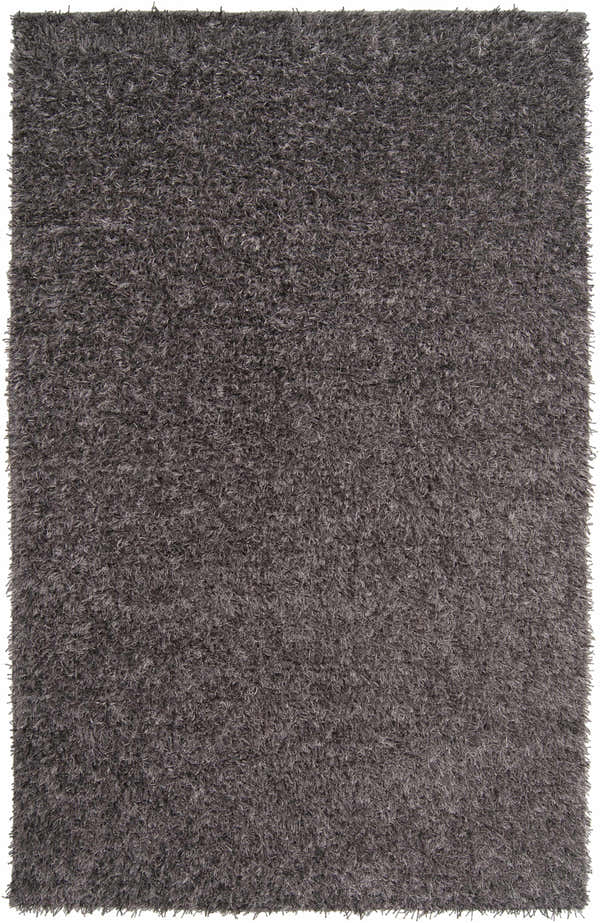 Close-up of the charcoal Mariposa Area Carpet. Hand-woven, contemporary style with a soft, textured pile. Design-Rectangle-58