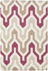 Close-up of the Markesan Wool Area Rug. Geometric pattern in dark red, ivory, and medium brown hues. Hand woven texture. Design-Rectangle-23