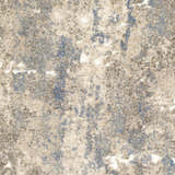 Close-up of the Matewan Thick Luxe Rug. Abstract design with blue, denim, ivory, and white colors. Soft texture. Swatch