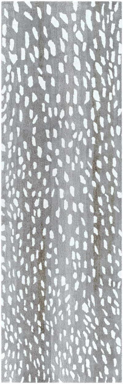 Athena Gray Giraffe Print Wool Rug