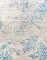 Mechanicsville Area Rug - Clearance. Contemporary rug with a light gray base and abstract dark blue and teal pattern. Design-Rectangle-710102