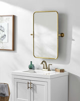 Middenmeer Gold Frame Rounded Corners Mirror