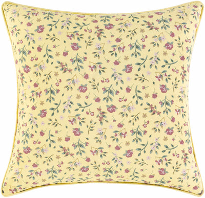 Damian Yellow Floral Throw Pillow - Clearance