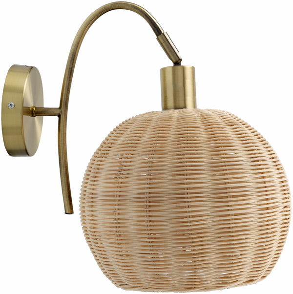 Maurecourt Brass Rattan Wall Sconce