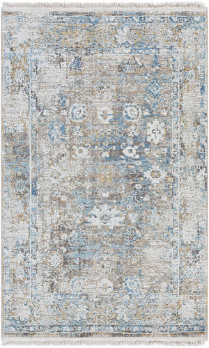 Meggett Luxury Fringed Faux Silk Rug