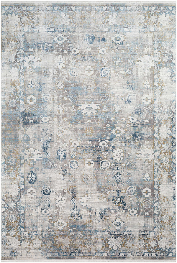 Meggett Luxury Fringed Faux Silk Rug