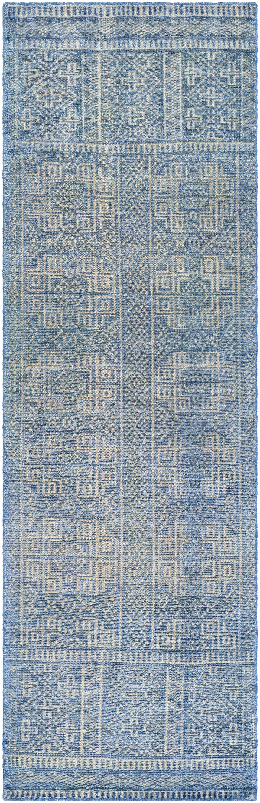 Meigs Blue Premium Viscose&Wool Rug - Clearance