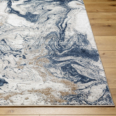 Mersin Blue Marble Rug - Clearance