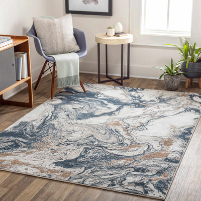 Mersin Blue Marble Rug - Clearance