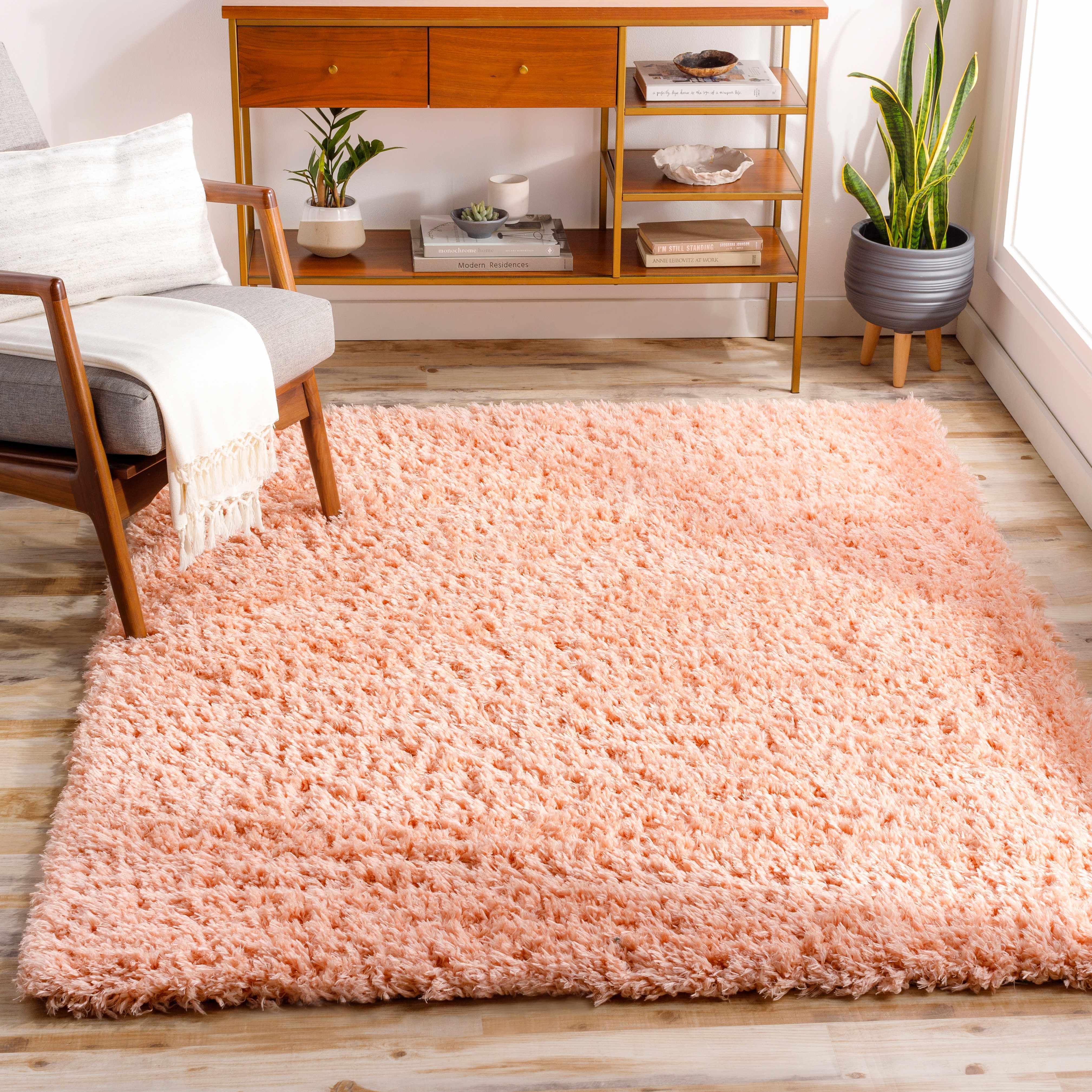 Siari Peach Shag Rug - Clearance