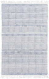 Durbin Indigo/White Cotton Flatweave Clearance Rug - Clearance