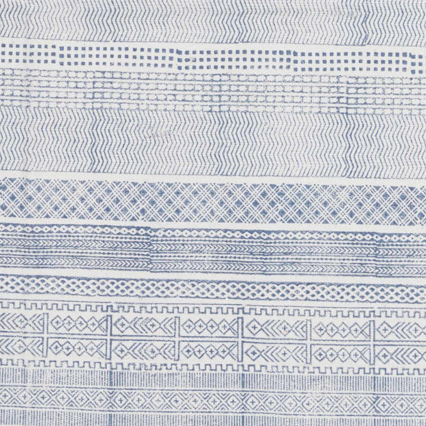 Durbin Indigo/White Cotton Flatweave Clearance Rug - Clearance