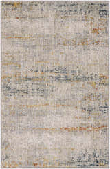 Close-up of a Midhurst Luxe Rug. Contemporary design in brick red, cream, dusty sage, gray, light gray, mustard, and teal. Design-Rectangle-23