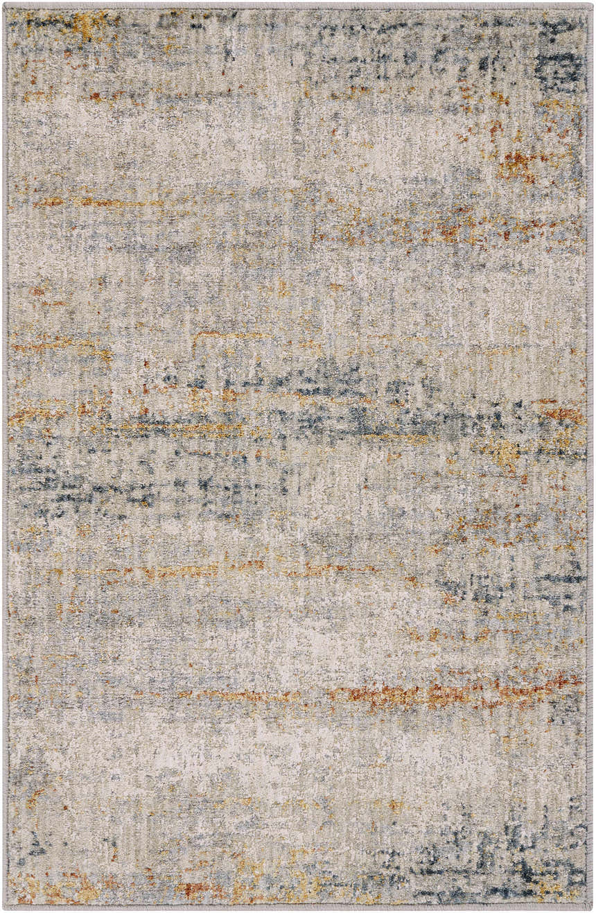Close-up of a Midhurst Luxe Rug. Contemporary design in brick red, cream, dusty sage, gray, light gray, mustard, and teal. Design-Rectangle-23