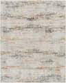 Close-up of the Midhurst Luxe Rug; a contemporary rug with brick red, cream, dusty sage, and gray abstract pattern. Design-Rectangle-710103